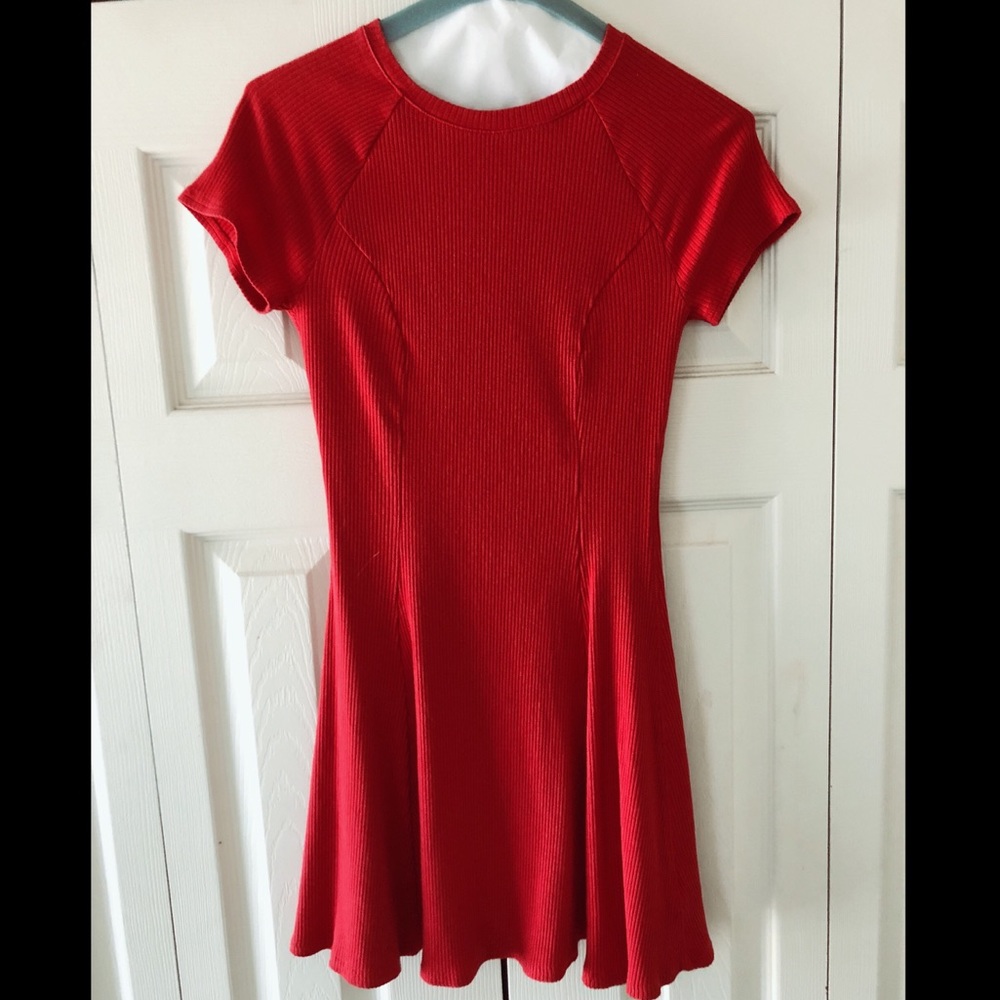 Red skater dress